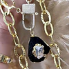 Collar XL Turmalina Negra Cuarzo Broche Candado Luxury gold 