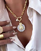 Collar Cuarzo Perla eslabones Tiffany gold - Miniatura 3