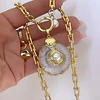 Collar Cuarzo Perla eslabones Tiffany gold