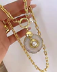 Collar Cuarzo Perla eslabones Tiffany gold - Miniatura 2