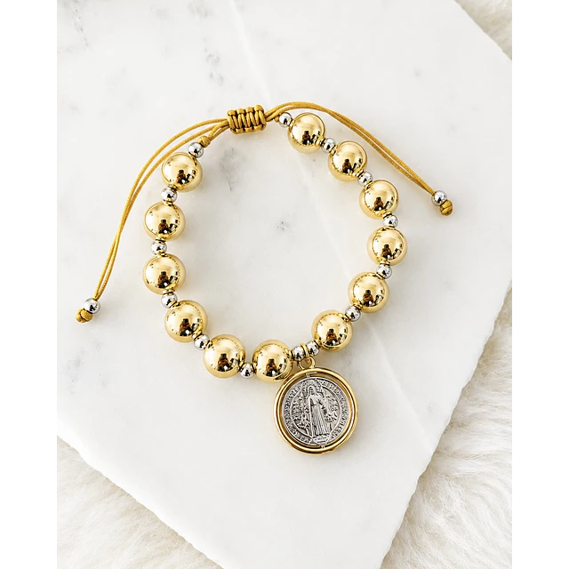 Pulsera Maxi balines San Benito Silver Gold