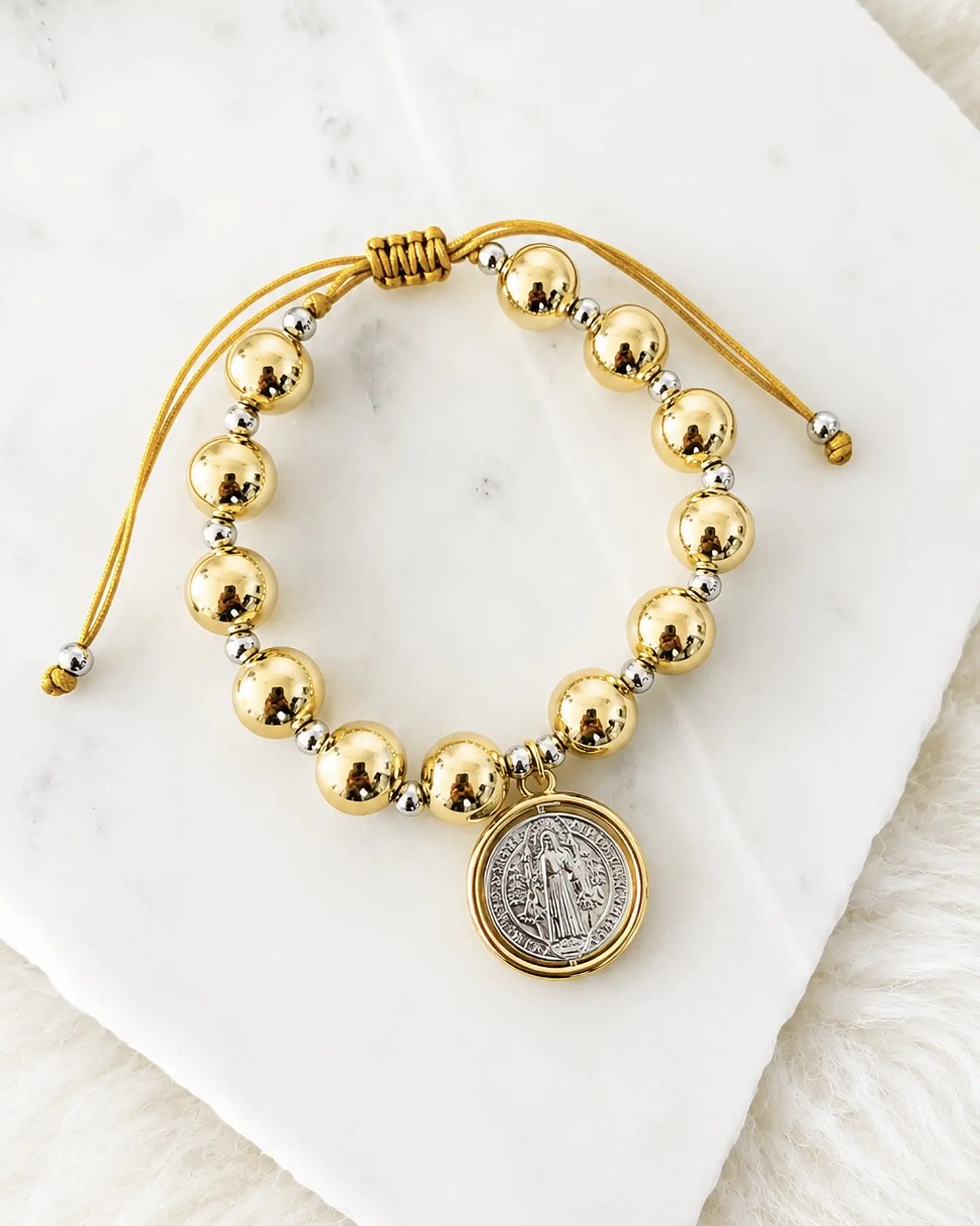 Pulsera Maxi balines San Benito Silver Gold 3