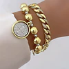 Pulsera Maxi balines San Benito Silver Gold