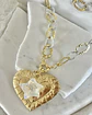 Collar XL Maxi Corazón Estrella cuarzo tornasol gold - Miniatura 2