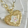 Collar XL Maxi Corazón Estrella cuarzo tornasol gold