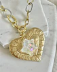 Collar XL Maxi Corazón Estrella cuarzo tornasol gold - Miniatura 4