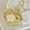 Collar XL Maxi Corazón Estrella cuarzo tornasol gold