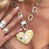 Collar XL Maxi Corazón Estrella cuarzo tornasol gold