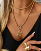 Collar XL Maxi Estrella Circones eslabones trigo gold - Miniatura 1