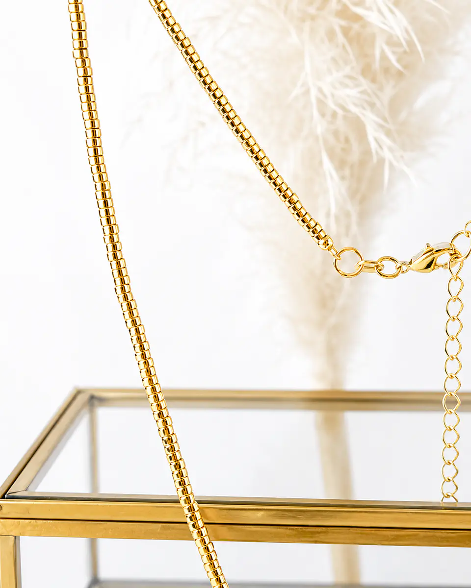 Collar Mostacilla Tubo apunto de Luz Estrellita Gold 4