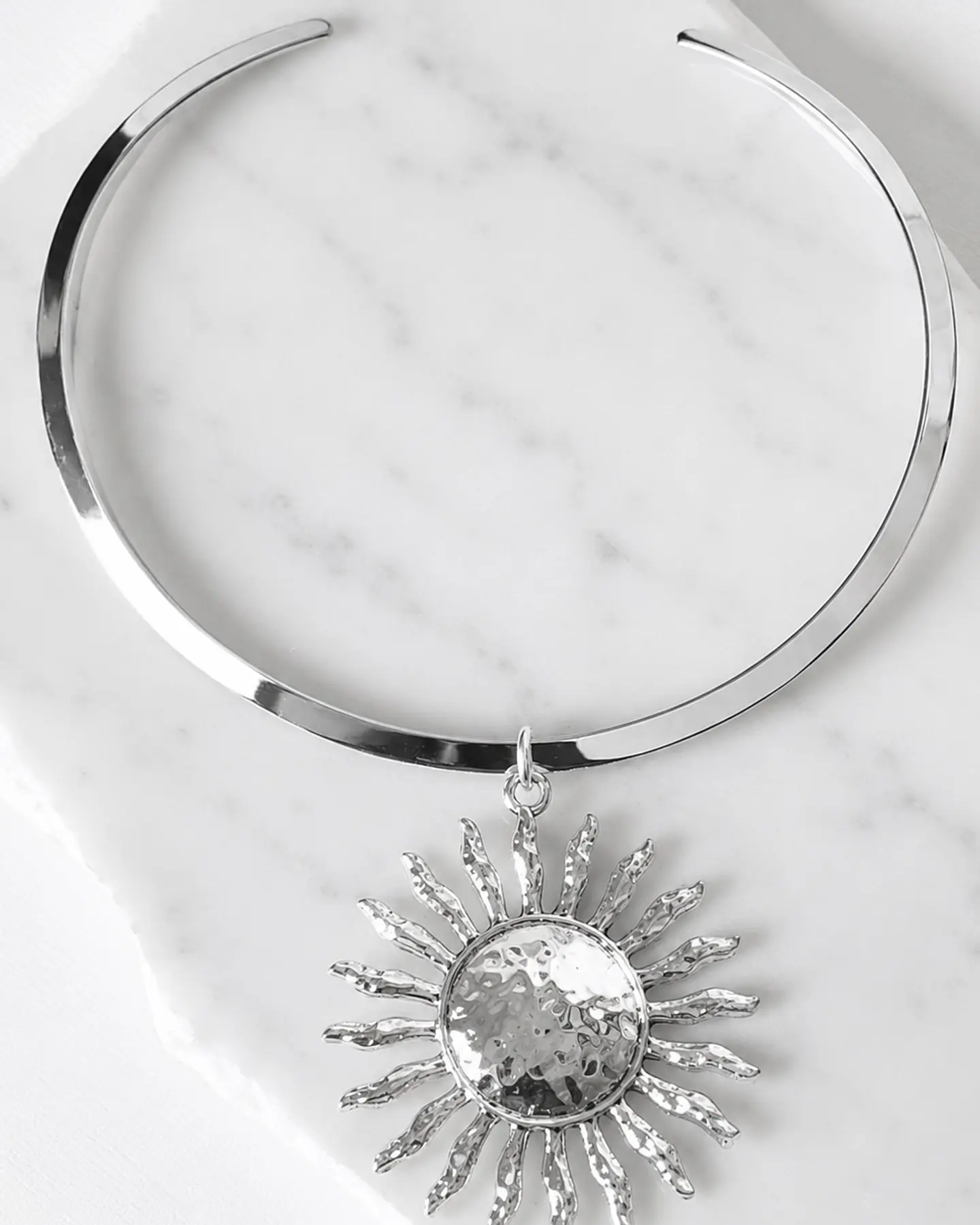 Collar Tiara Gruesa Maxi Sol Silver 2