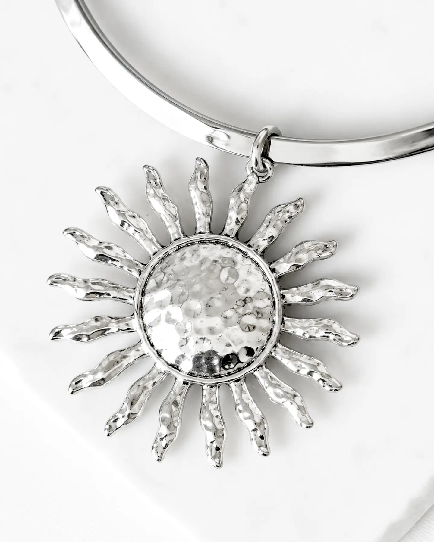 Collar Tiara Gruesa Maxi Sol Silver 5