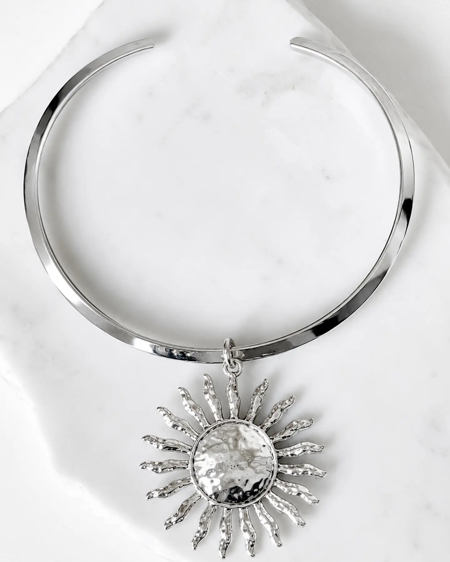 Collar Tiara Gruesa Maxi Sol Silver 8