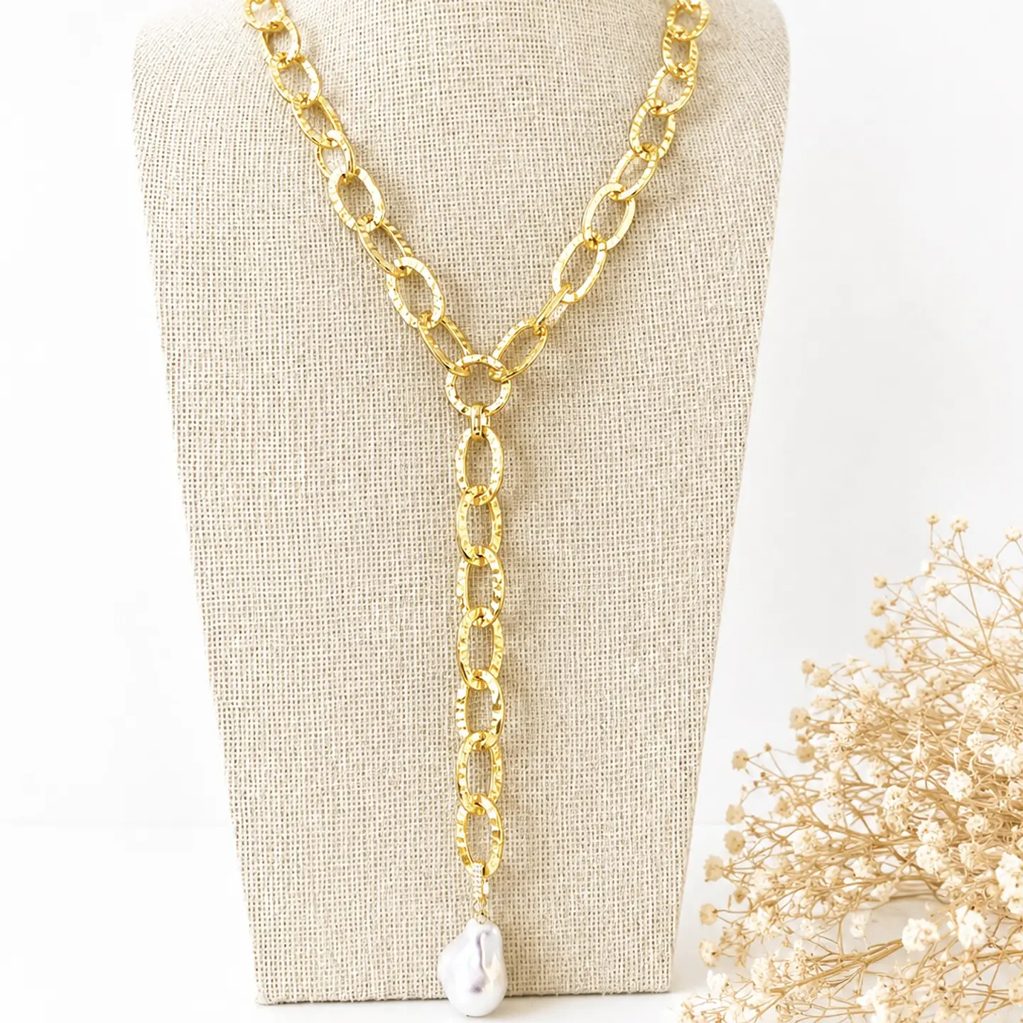 Collar Ariana Perla Barroca Gold 3