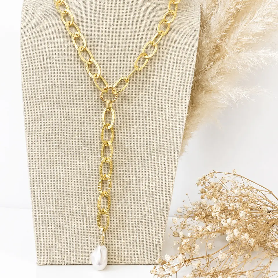 Collar Ariana Perla Barroca Gold 2