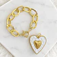 Pulsera Corazón White Maxi Eslabones Gold - Miniatura 2