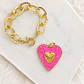 Pulsera Corazón Pink Maxi Eslabones Gold - Miniatura 2