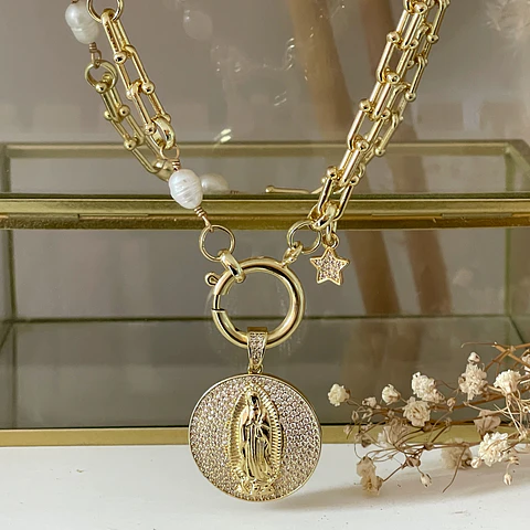 Collar eslabones Medalla Circones Virgen