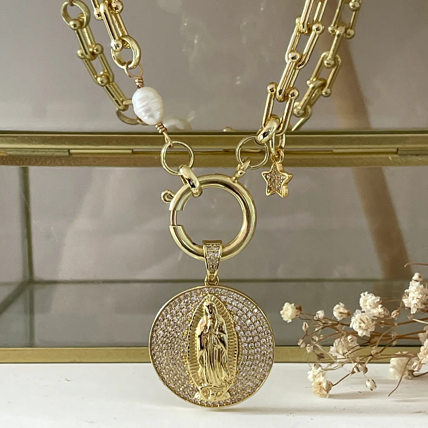 Collar eslabones Medalla Circones Virgen 3