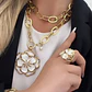 Collar XL Maxi Camelia White Esmaltada Gold - Miniatura 7