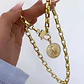 Collar Medalla Circones Virgen eslabones rectangulares gold - Miniatura 2