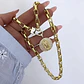 Collar Medalla Circones Virgen eslabones rectangulares gold - Miniatura 4