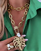 Collar XL Maxi Hoja con Perla Gold  - Miniatura 3