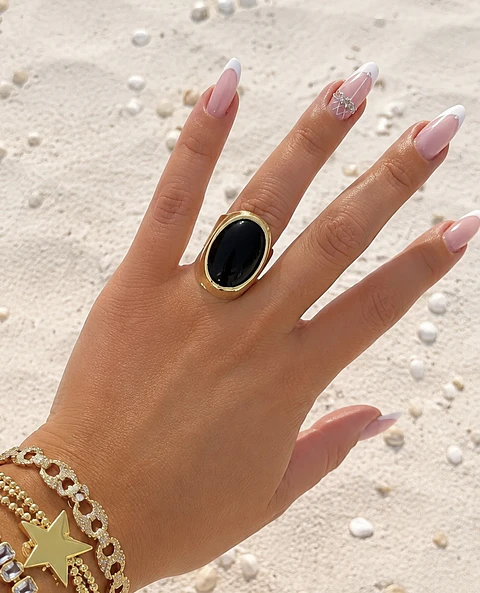 Maxi Anillo Toscana Onyx Gold