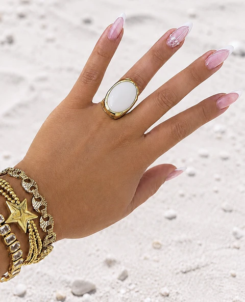 Maxi Anillo Toscana Cuarzo Gold