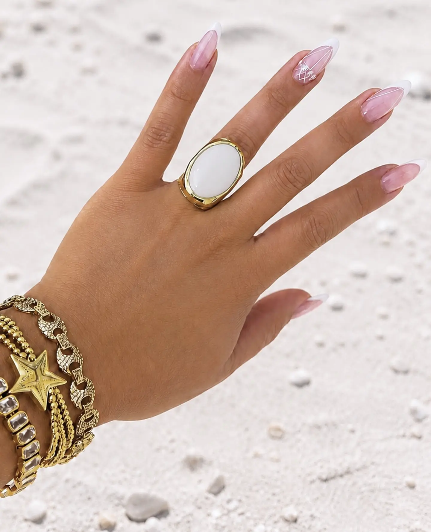 Maxi Anillo Toscana Cuarzo Gold 1
