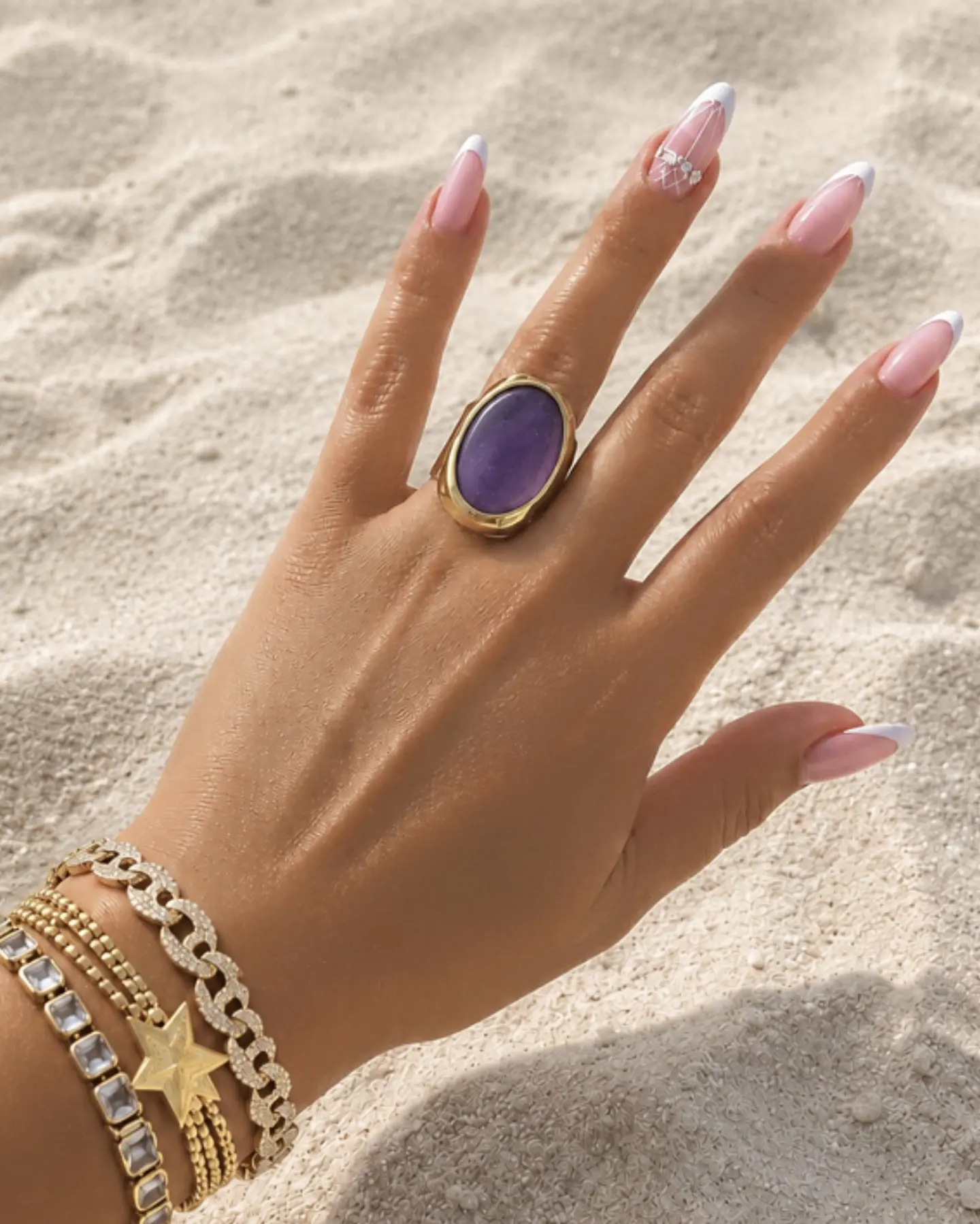 Maxi Anillo Toscana Amatista Gold 1
