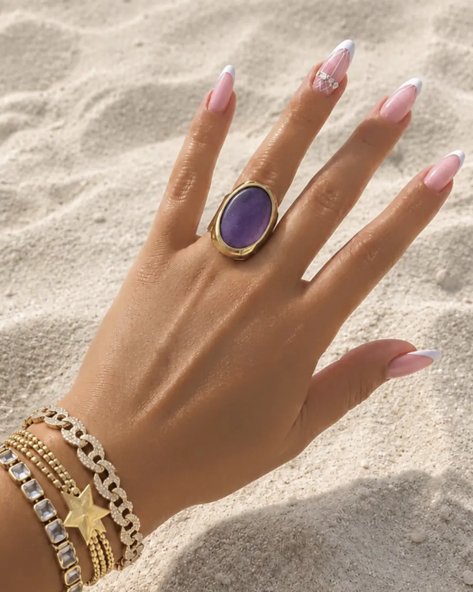 Maxi Anillo Toscana Amatista Gold 1
