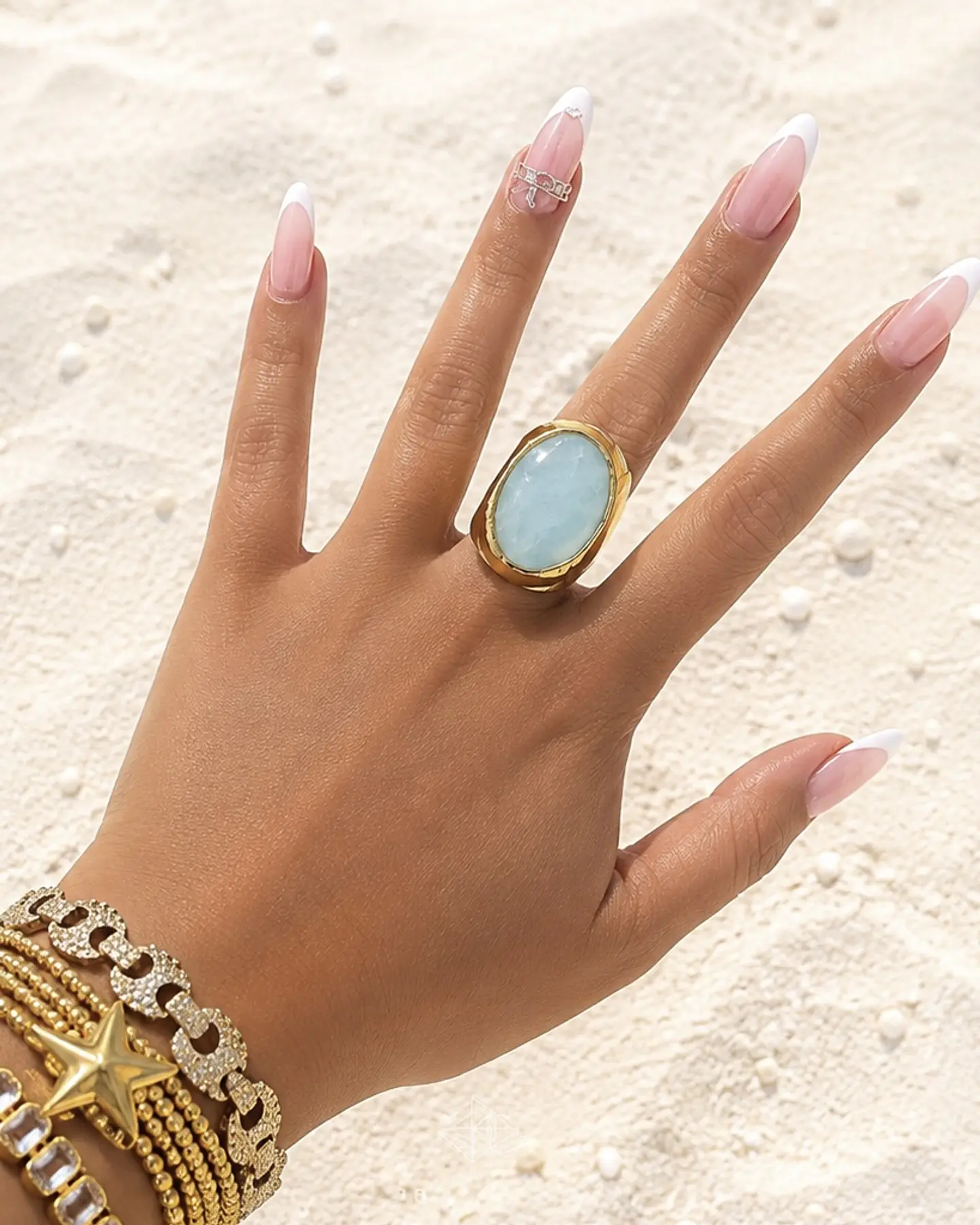 Maxi Anillo Toscana Amazonita Gold 1