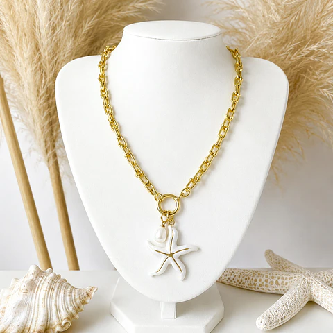 Collar Stellla Maris Blanca gold 