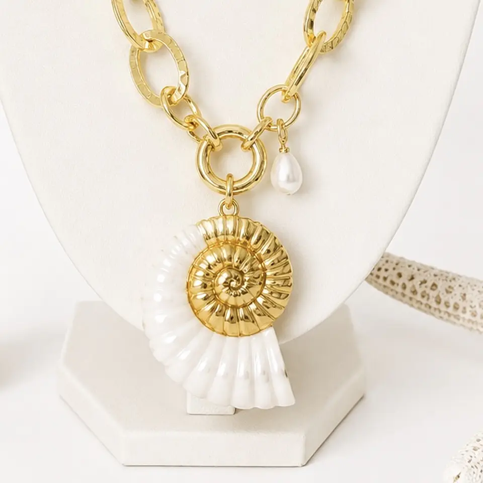 Collar Maxi Caracola Marfil Gold 3