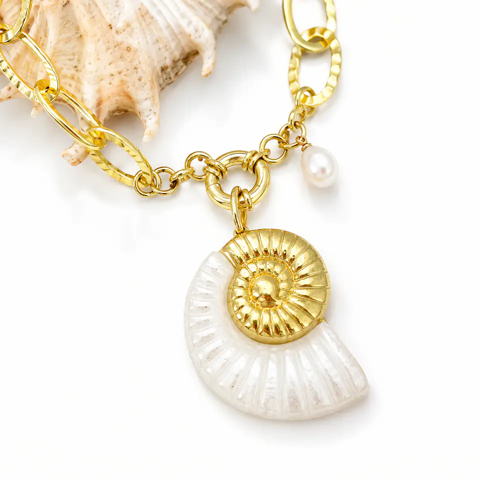 Pulsera Maxi Caracola Marfil Gold 2