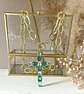 Colla XL Maxi Cruz Cristales Aguamarina Gold - Miniatura 8