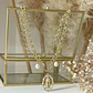 Collar Medalla Virgen  Cristales y Perlas Gold  - Miniatura 2