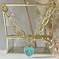 Collar Maxi Corazón Cristal Turquesa Maxi eslabones Gold - Miniatura 2