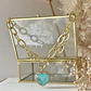 Collar Maxi Corazón Cristal Turquesa Maxi eslabones Gold - Miniatura 4