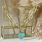 Collar Maxi Corazón Cristal Turquesa Maxi eslabones Gold - Miniatura 5