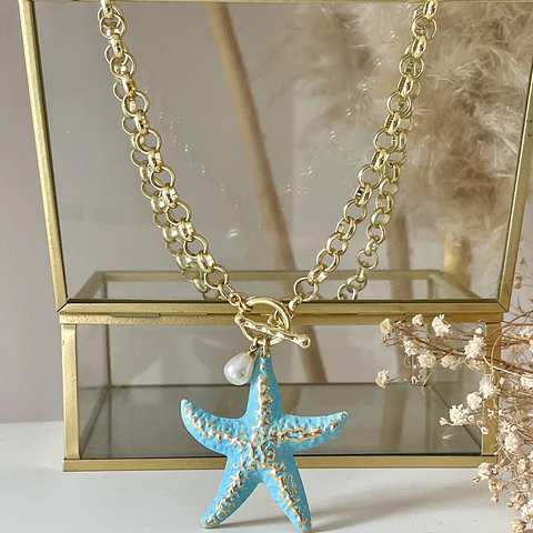 Collar Stella di Mare Azzurra Gold 