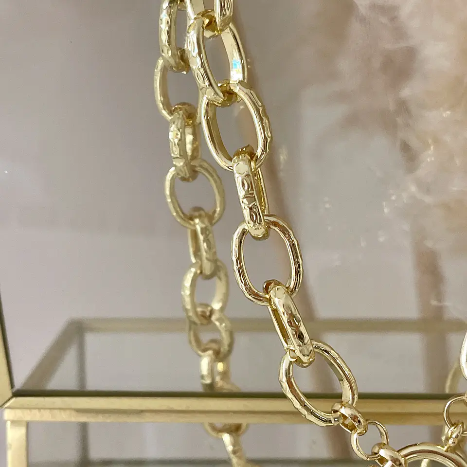 Collar Macizo Medallón Padre Nuestro Circones Gold 8