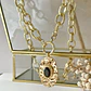 Collar Macizo Medallón Onyx Gold - Miniatura 2
