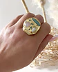 Maxi Anillo Macizo Amazonita Modelo Italiano Gold - Miniatura 1