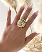 Maxi Anillo Macizo Amazonita Modelo Italiano Gold - Miniatura 3