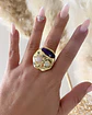 Maxi Anillo Macizo Amatista Modelo Italiano Gold - Miniatura 1