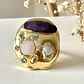 Maxi Anillo Macizo Amatista Modelo Italiano Gold - Miniatura 2