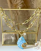 Collar Maxi Caracola Blue Perlas Gold - Miniatura 4