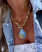 Collar Maxi Caracola Blue Perlas Gold - Miniatura 1